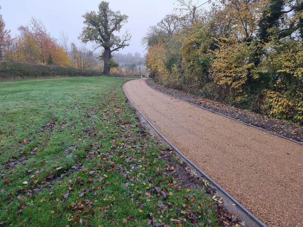 This is a large driveway which has just had a tar and chip driveway installed on by Milton Driveways