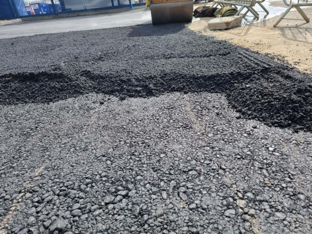 This is tarmac being laid by Milton Driveways