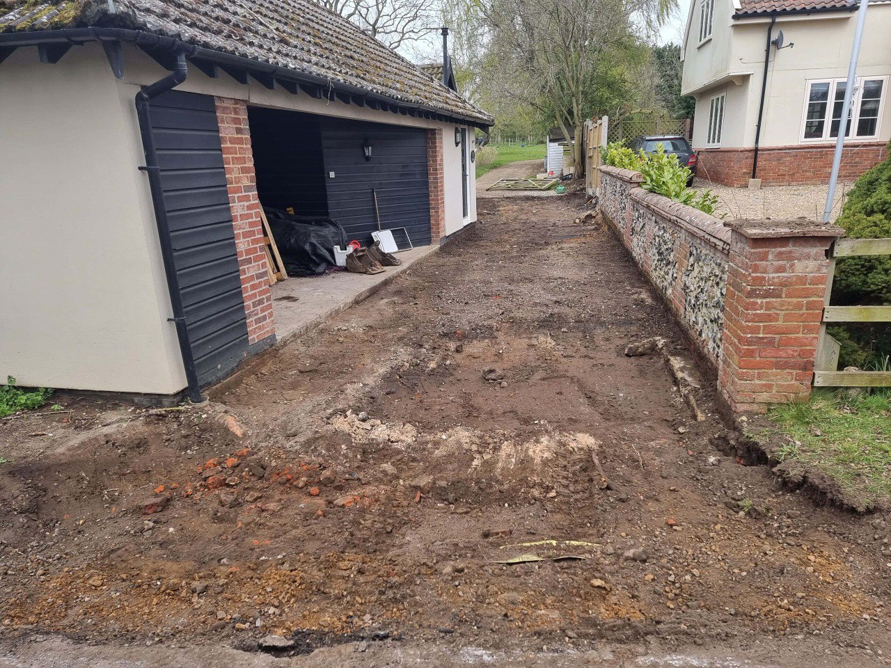 This is a tarmac driveway that is in the process of being dug out and installed by Milton Driveways